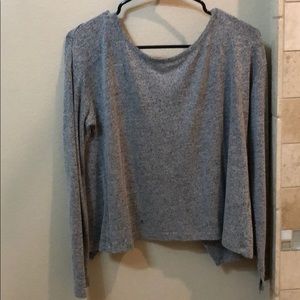 Plain grey shirt with open back